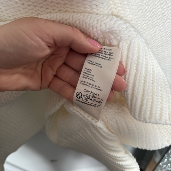 NWOT FREE PEOPLE ALI V-NECK SWEATER Boho Knit Cozy Minimalist oversized L - Picture 9 of 10